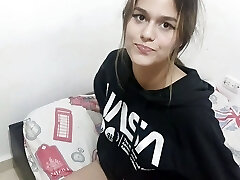 My stepsister feels cold and I warm her up to fuck her and jizz in her