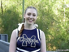 Ardent and super-cute sporty cheerleader Arietta Adams in kinky interview xxx vid