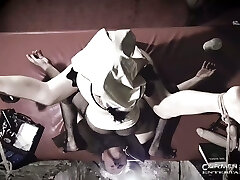 Insane subjugated dude is restrained and anal masturbated by dominant Carmen Rivera