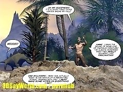 мел член 3d история гей-комикс о молодой ученый трахал пещерный человек!
