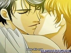 Anime gay kissed an bareback banged