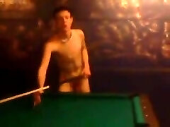 Gay teen plays nude pool
