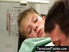 Twink brutally manhandled by doctor