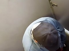 My cock getting deep throated at a Public Toilet Gloryhole 5