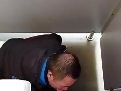 My cock getting fellated at a Public Restroom Gloryhole 2