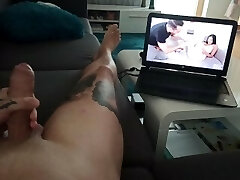 I am watching pantyhose porn while wanking