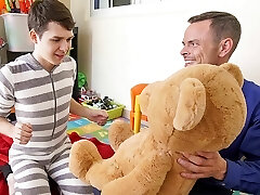 Twink Sonny And Stepdad Family Threesome With Stuffed Bear