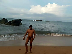 Indian twink naked in public on the beach