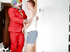 William Spooge Demonstrates Up At Brent North's Bachelor As A Clown But It Turns Out That He IS The Finest Stripper -Twink Pop