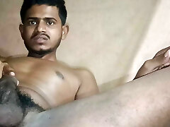 Indian stud flashing his big cock in front of camera