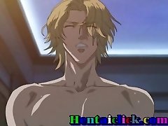 Muscular anime twinks hardcore fucked on bed