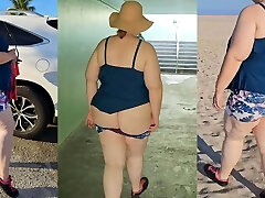 Your dearest big ass cougar enjoying a day at the beach