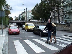 Horny couple gets into public deep-throating and licking on a park bench