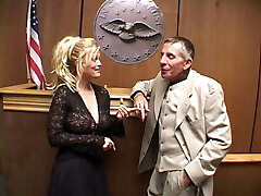 Horny babe with small perky tits sucks and takes dick behind bars