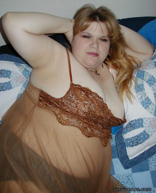 Sultry BBW amateur in sheer lingerie