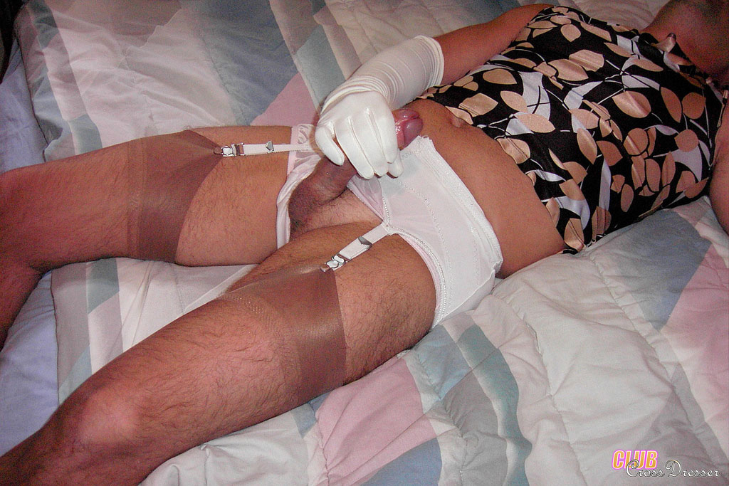 Various crossdressers showing off their hard cocks and very horny lingerie.