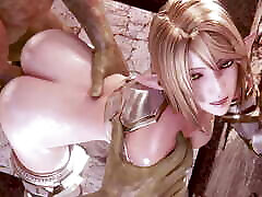 Elf warior hard fucking with a monster - primal young 3D 06