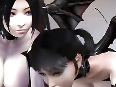 Threesome with two succubus - Hentai 3D 09