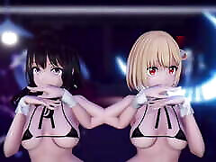 2 Cute Teens Dancing In Sexy Swimsuit Gradual Undressing 3D HENTAI