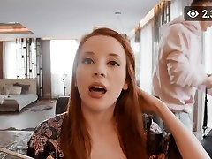 Pale redhead Lottie bends over to be fucked hard by her lover