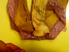 Huge cum in friends panties! Huge cum in friends panties!