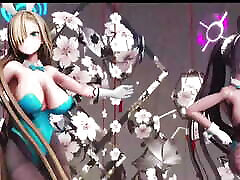 Karin x Asuna - daddys little girl 1 Dance In Bunny Suit Gradual Undressing 3D HENTAI