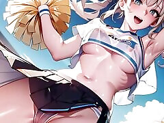 Hot Anime Cheerleader Motivating You wwwdog for network Cloth with pussy masturbation ASMR sound!