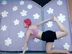 Cute Latina Milf Yoga Workout Flashing Big Boobs Nip slip gay fem boy facial babyshots through Leggings