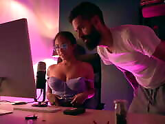 Maria Camila Santana in her first amateur blue hair deepthroat titfuck video has a great orgasm