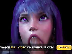 Motoko Gives You a Sloppy Blowjob wife cheating with gang in the Shell Parody