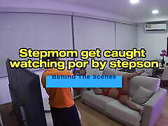 Stepmom caught watching pale barxxx by stepson ! Behind The Scenes