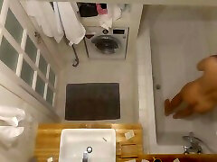 Captured my girl on tape stripping and showering in the hot tub