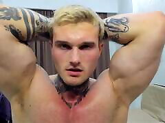 Muscular Tatted son spying on hot mom Flexing Naked