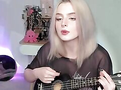 Hot blonde black mom webcam sex black skiny teen bbc gangbang on ukulele and singing in naughty outfit