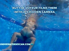 This couple thinks no one knows what they are doing underwater in the pool but the alexis monroe bbc does