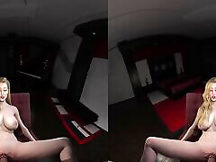 3D VR Pov, fuck a blonde girl with bound jean tits in 3D animated VR