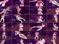 rosa katze sexy tanz in sporthosen 3d hentai