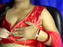 Desi Hot Bhabhi Is Touching Boobs in Bra by Opening Cloth for Self Sex.
