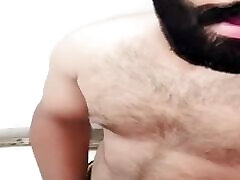 Indian Desi hairy Gym boy big cock cumshot big hairy body