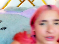 różowy haired camgirl spready yes ah meaty dziura i cums twardy