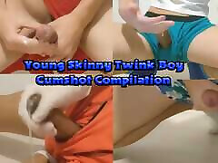 Young Skinny Twink Boy Cumshot Compilation