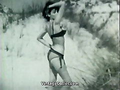 Nudist Girl&039;s Day on a for money road 1960s Vintage