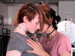Redhead and brunette mom threesome after night out fun