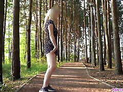 Outdoor Pissing in Public Park and Lake by Sexy Blonde
