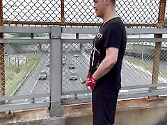 Daddy Jerks Off in Public Above Daytime Traffic