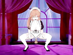 Sexy girl in maid costume - 3D Hentai Sex and masturbation
