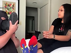 Ebony Mistress - Loser sub stinky socks domination