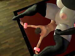 Curvy Lady Dimitrescu Rides on Top Resident Evil 3 mubrs sex Parody