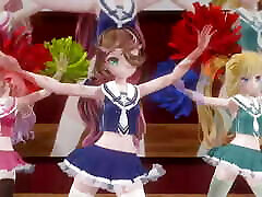 3 bigtitted sister Cheerleaders Dancing Showing Panties