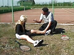 Sporty slut get some special tennis lessons